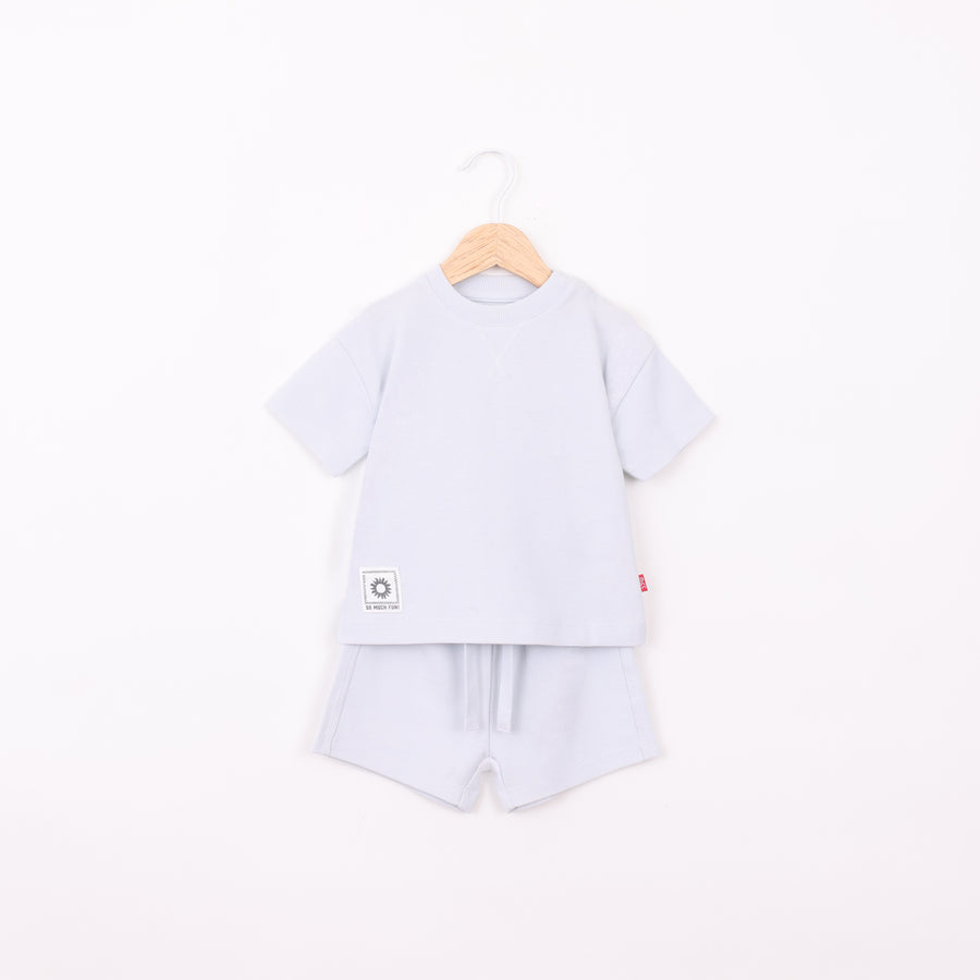 חליפת גן קיץ בגוון תכלת מעושן