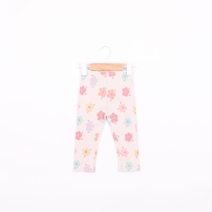 טייץ בגוון אבן בהדפס פרחים