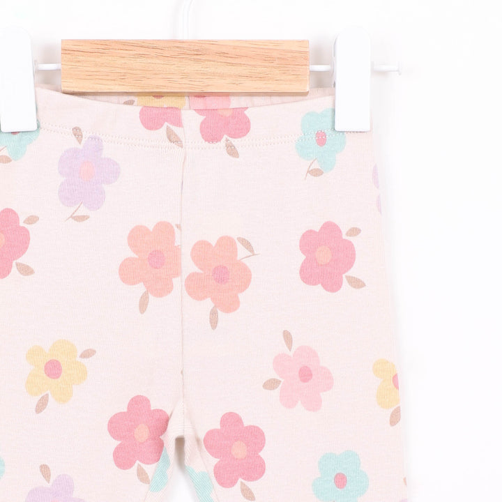 טייץ בגוון אבן בהדפס פרחים