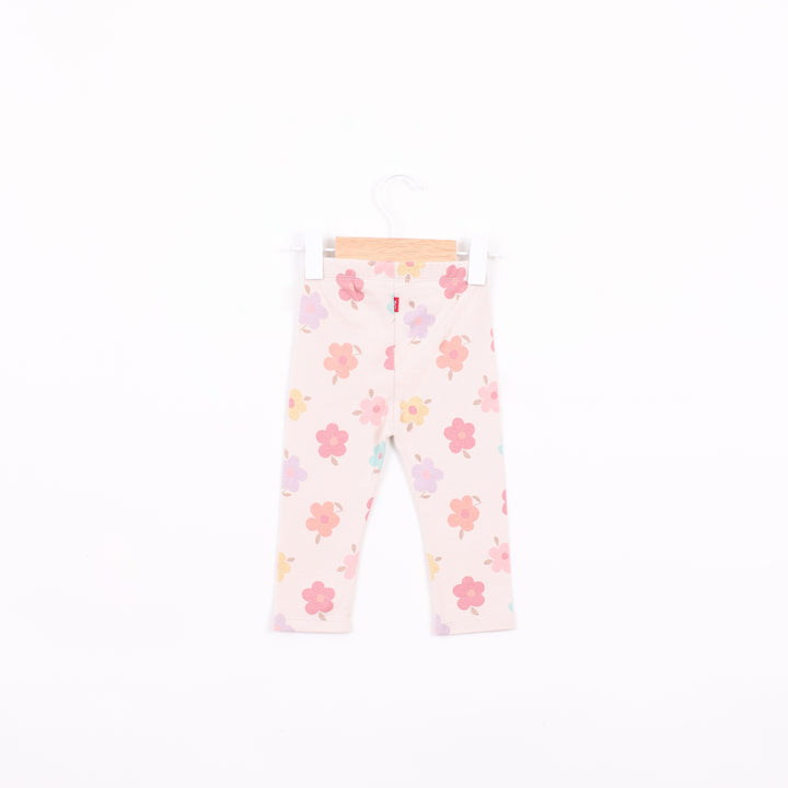 טייץ בגוון אבן בהדפס פרחים