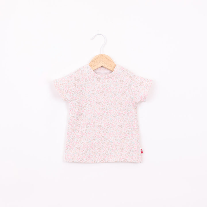 חולצה קצרה בהדפס פרחים עדין