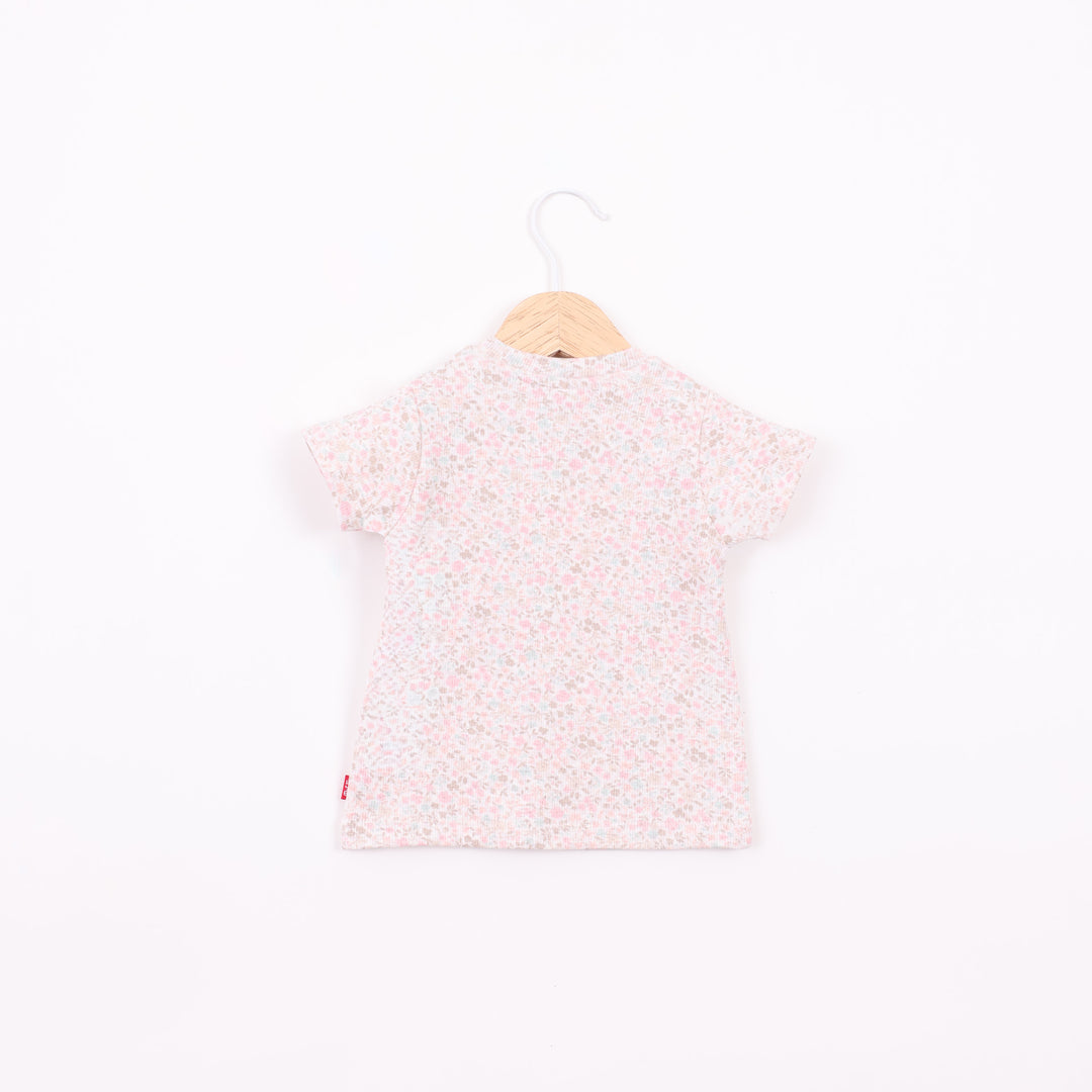 חולצה קצרה בהדפס פרחים עדין