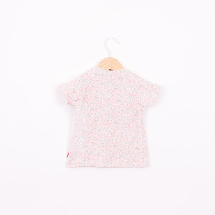 חולצה קצרה בהדפס פרחים עדין