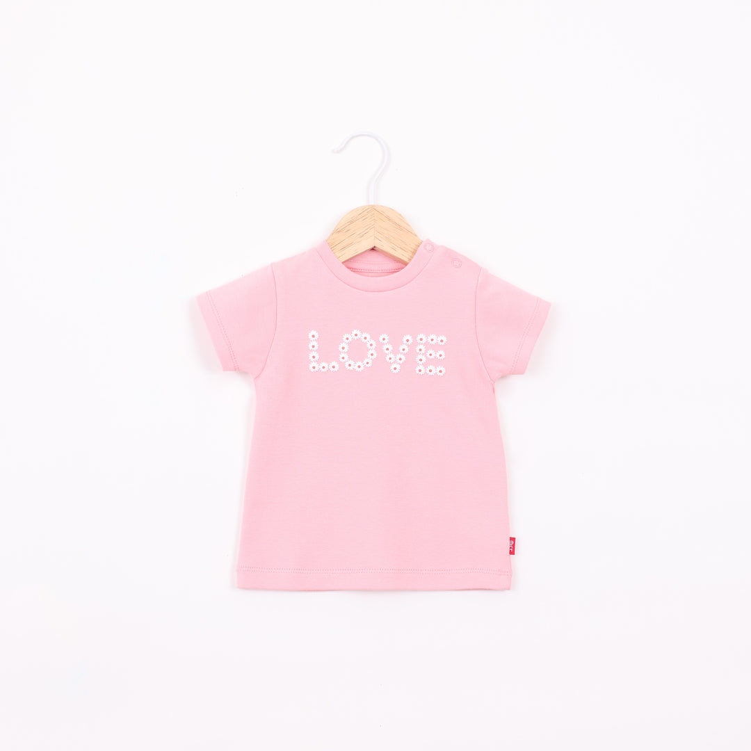 חולצה קצרה בגוון ורוד LOVE