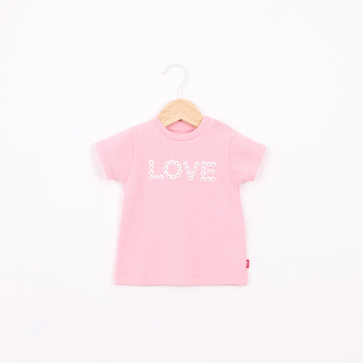 חולצה קצרה בגוון ורוד LOVE