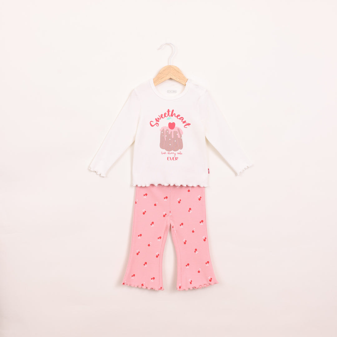 חליפת טייץ וטוניקה בהדפס עוגה