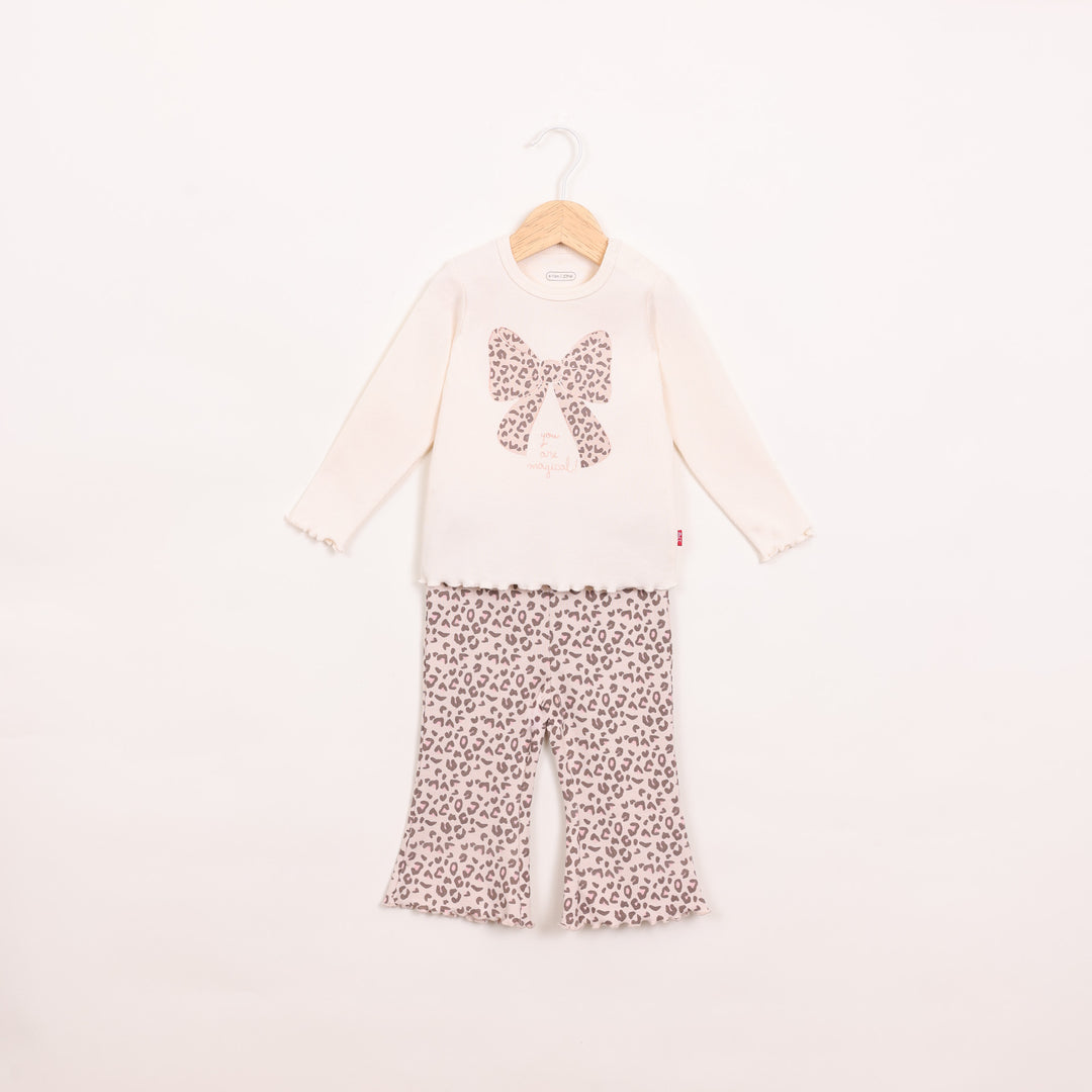 חליפת טייץ וטוניקה בהדפס פפיון מנומר