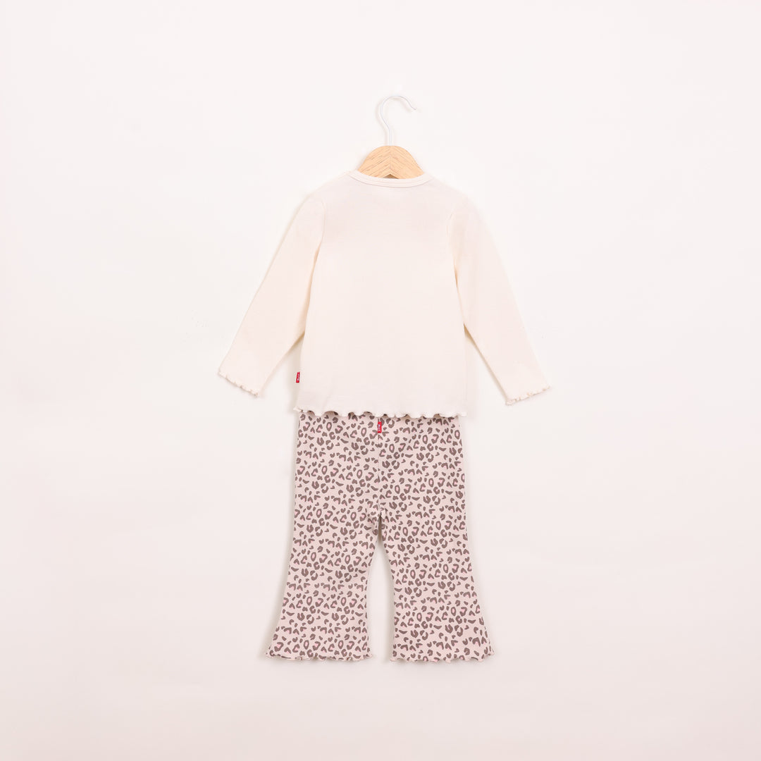 חליפת טייץ וטוניקה בהדפס פפיון מנומר