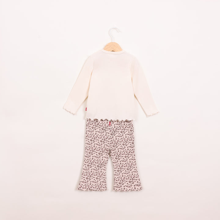 חליפת טייץ וטוניקה בהדפס פפיון מנומר