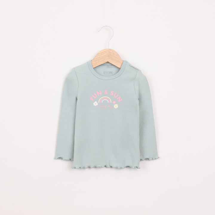 חליפת טייץ וטוניקה בהדפס קשת ופרחים