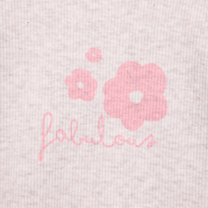 חליפת טייץ וטוניקה בהדפס פרח ורוד