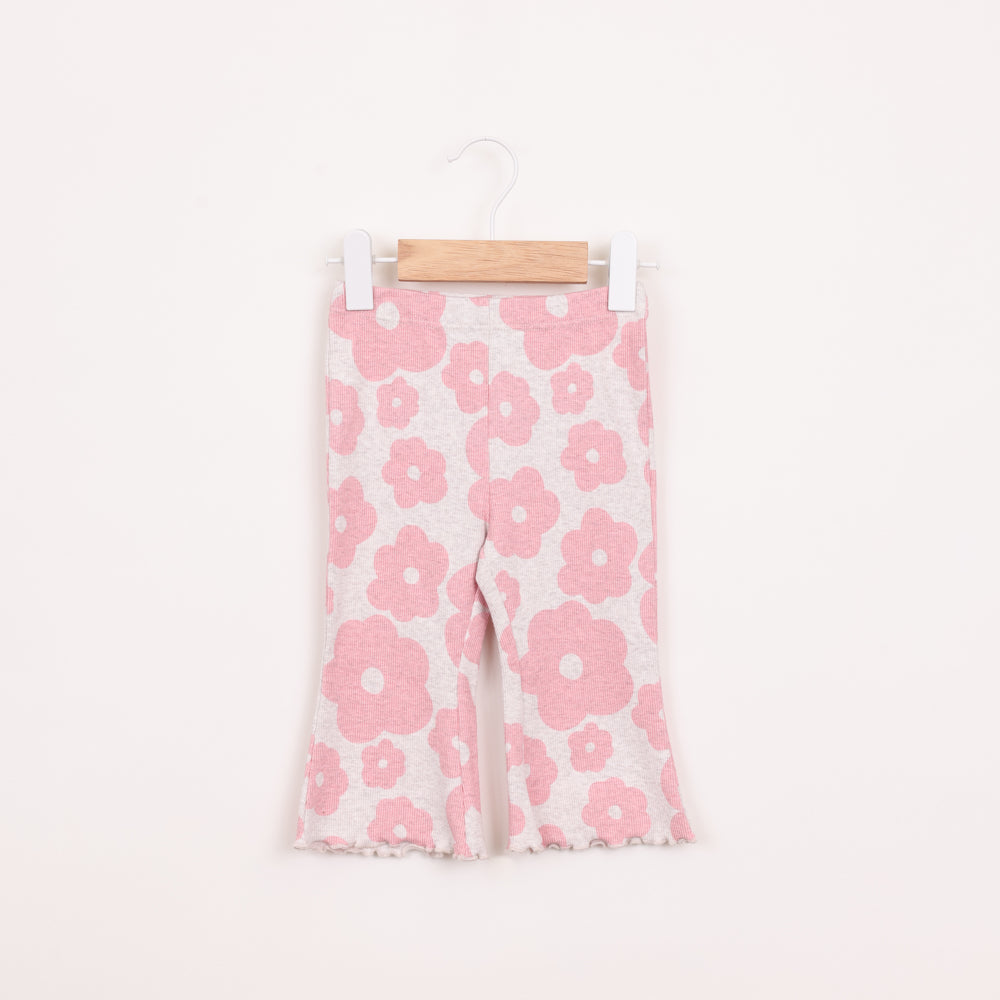 חליפת טייץ וטוניקה בהדפס פרח ורוד