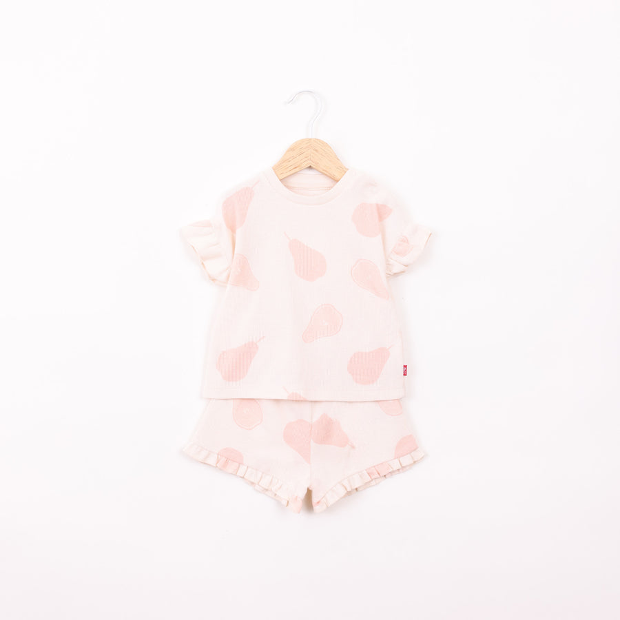 חליפת גן בהדפס אגסים