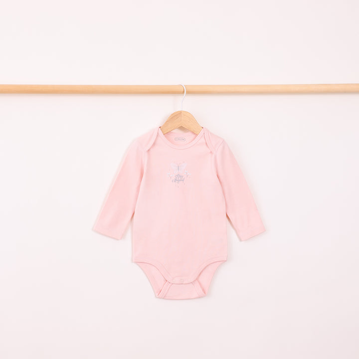 חמישיית בגדי גוף בשמנת וורוד