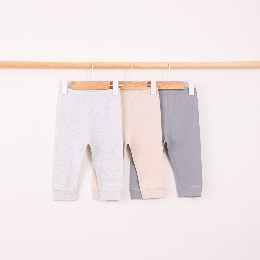 מארז 3 מכנסיים בגווני אפור ובז'