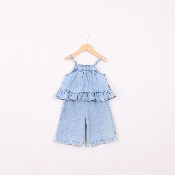 סט גופיה ומכנסיים מג'ינס