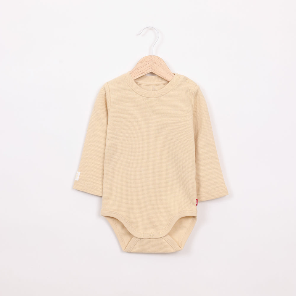 בגד גוף שרוול ארוך בצבע חרדל