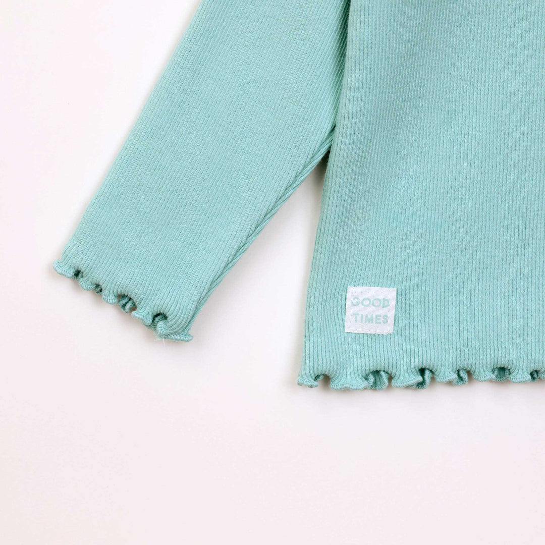 חולצה ארוכה בגוון טורקיז