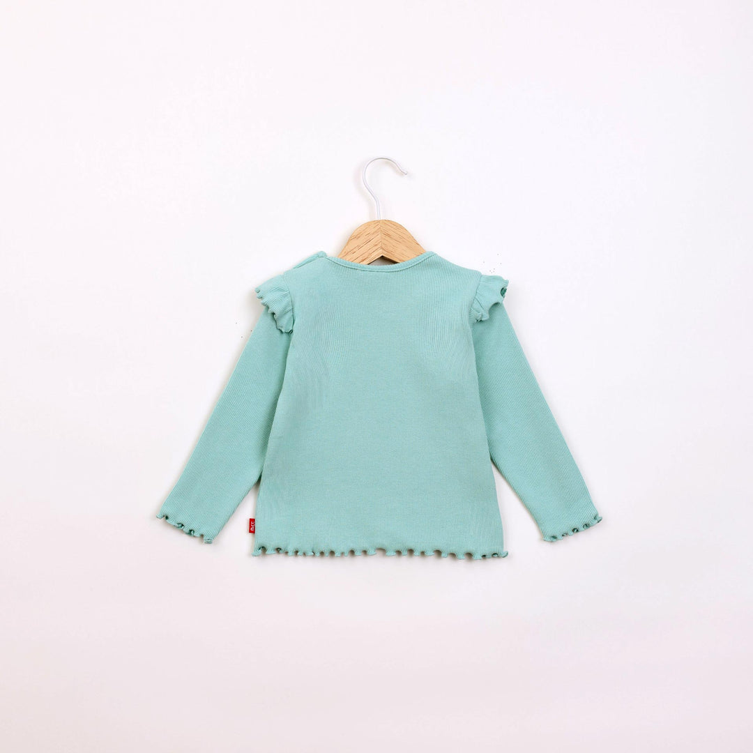 חולצה ארוכה בגוון טורקיז