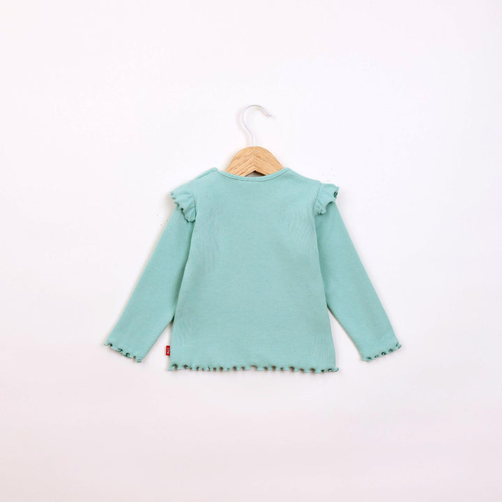 חולצה ארוכה בגוון טורקיז