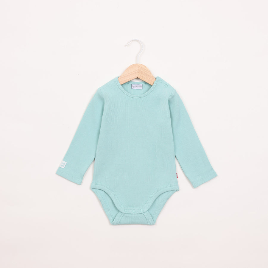 בגד גוף ריב עם שרוול ארוך בגוון טורקיז