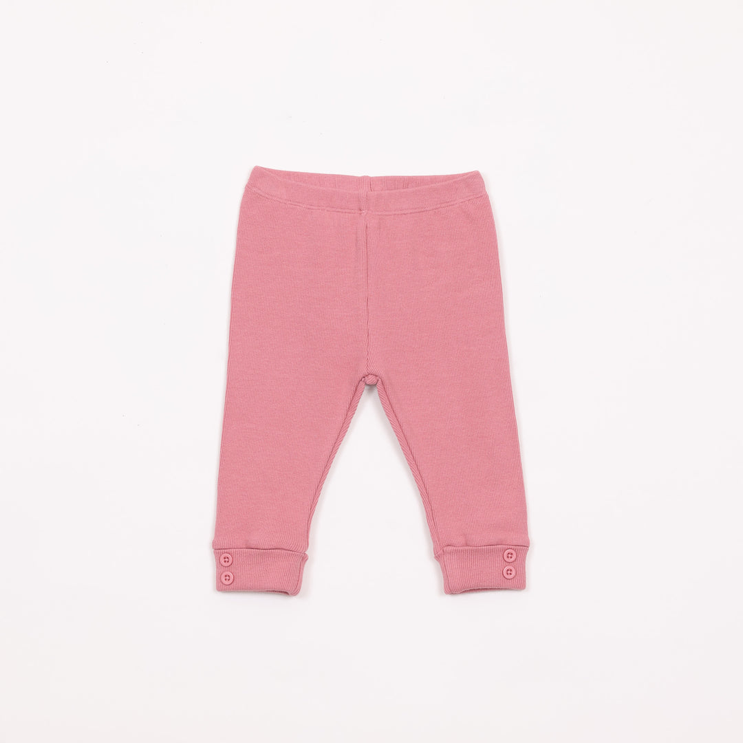 מכנסי סריג ארוכים בגוון ורוד פטל