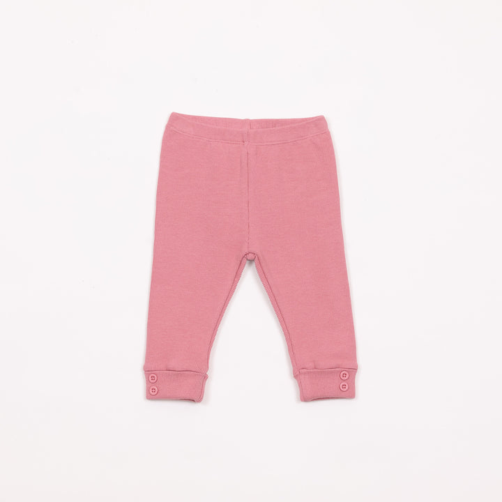 מכנסי סריג ארוכים בגוון ורוד פטל