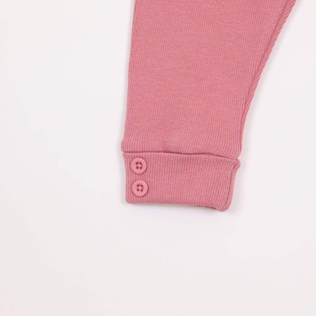 מכנסי סריג ארוכים בגוון ורוד פטל