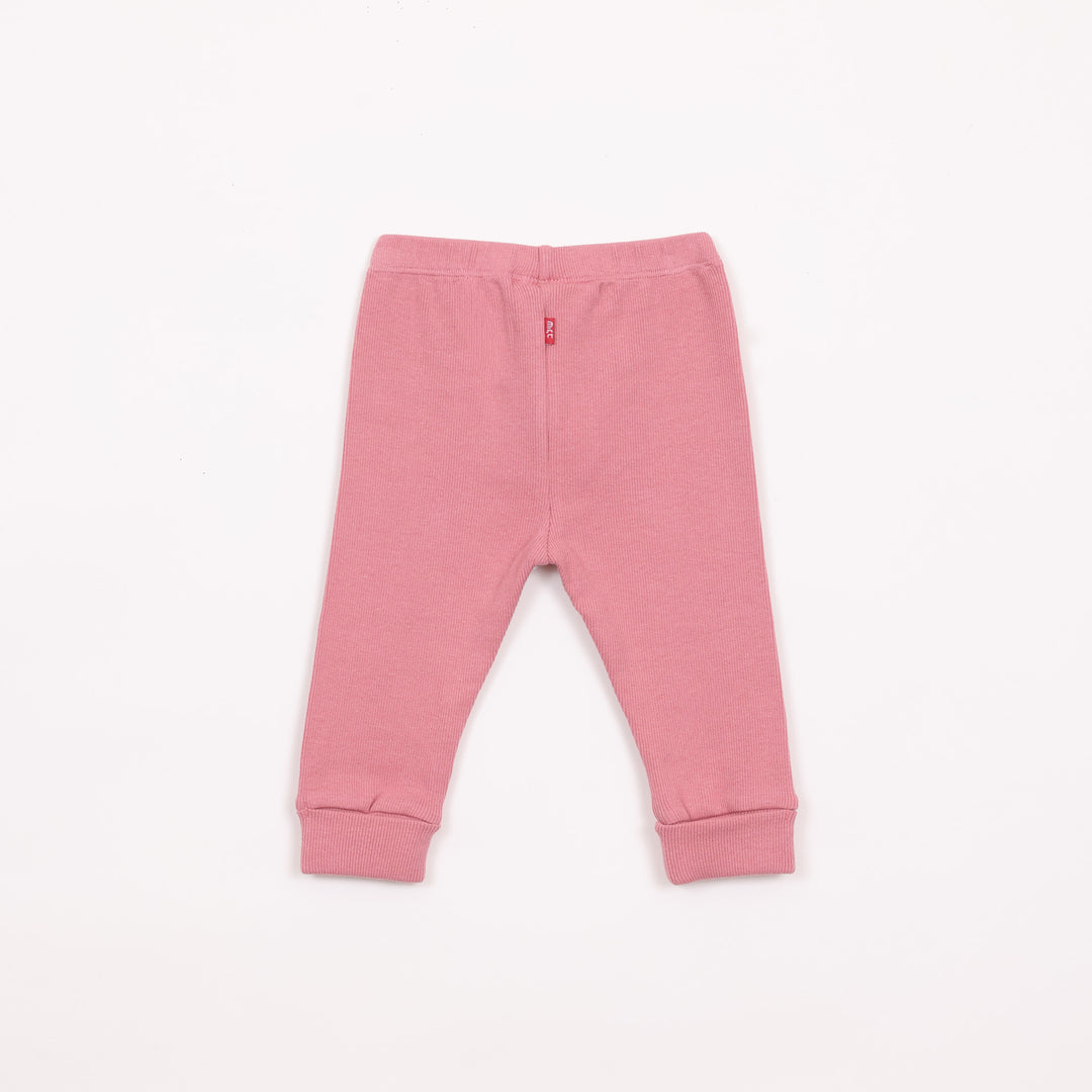 מכנסי סריג ארוכים בגוון ורוד פטל