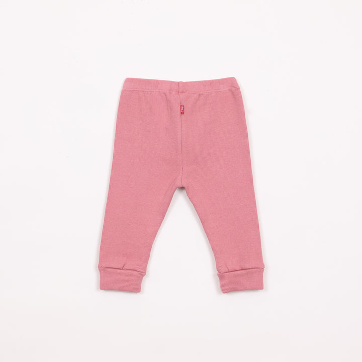 מכנסי סריג ארוכים בגוון ורוד פטל