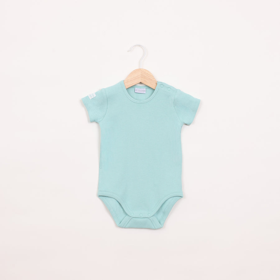 בגד גוף ריב עם שרוול קצר בגוון טורקיז