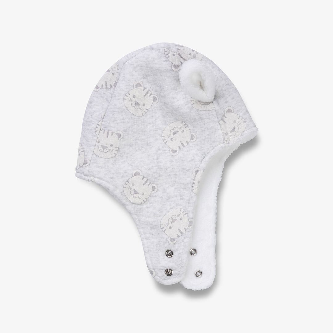 כובע עם כיסוי אוזניים צבע אפור