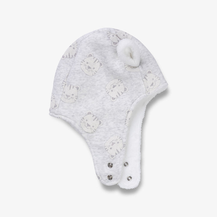 כובע עם כיסוי אוזניים צבע אפור