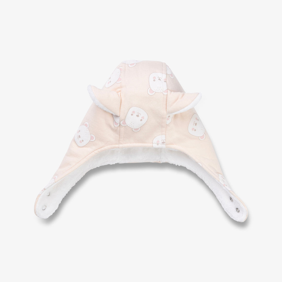 כובע עם כיסוי אוזניים צבע ורוד