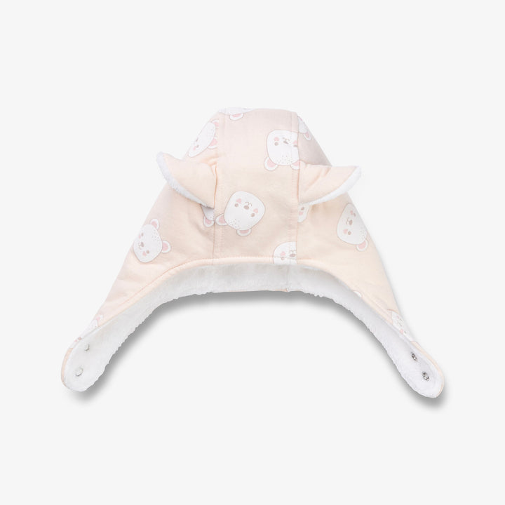 כובע עם כיסוי אוזניים צבע ורוד