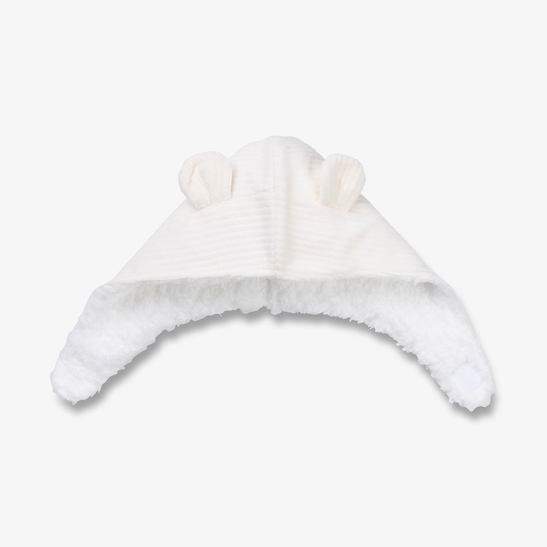 כובע קטיפתי עם כיסוי אוזניים צבע שמנת