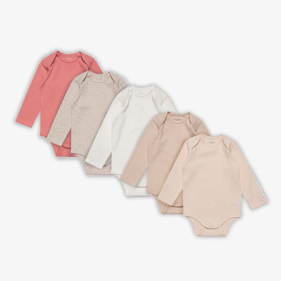 מארז 5 בגדי גוף ורוד