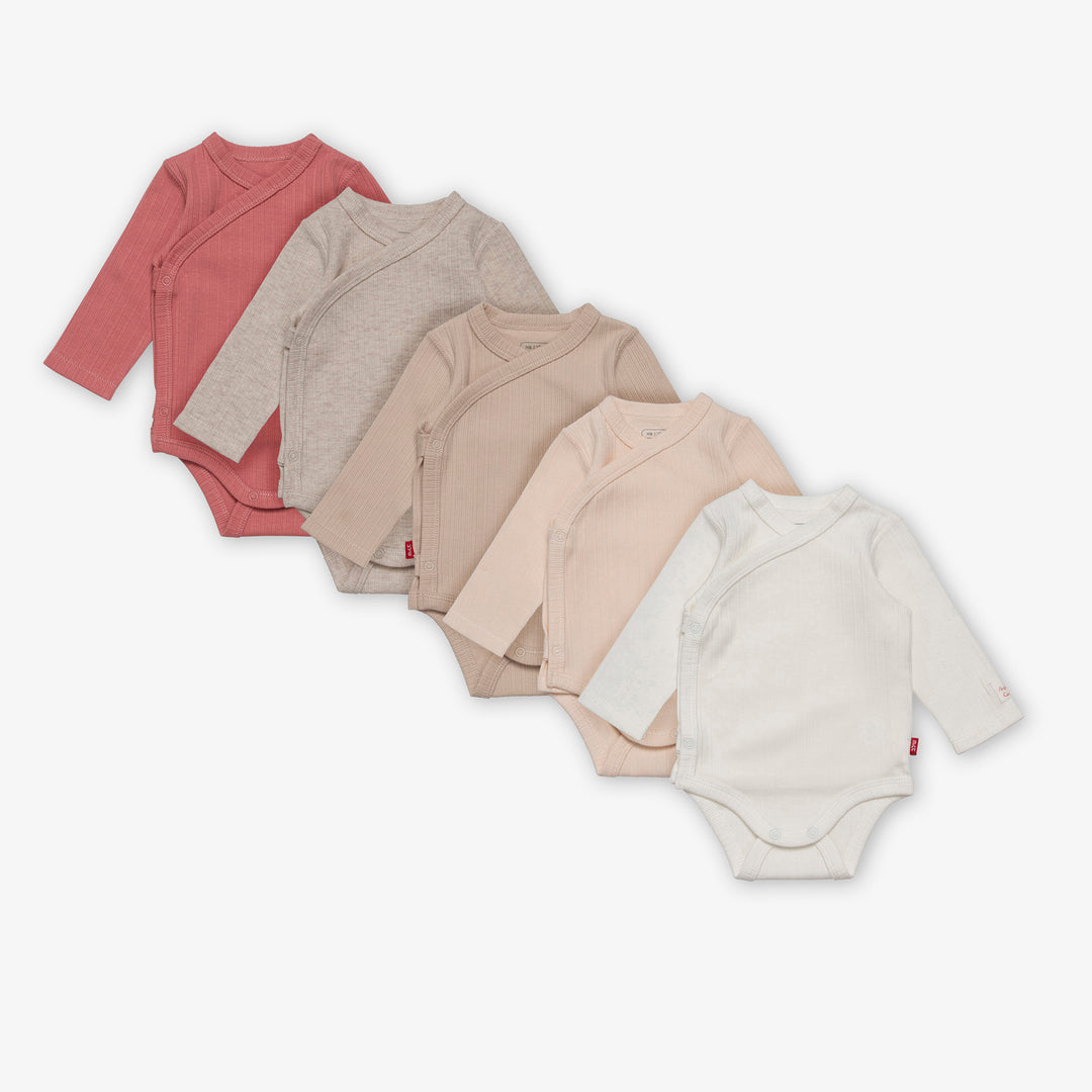 מארז 5 בגדי גוף מעטפת ורוד