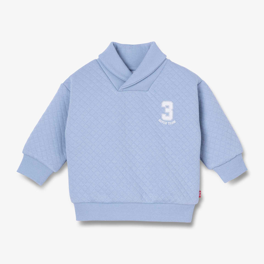 סוויטשירט עם טקסטורה צבע פטרול