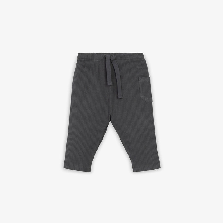 מכנסי ריב בגוון אפור כהה