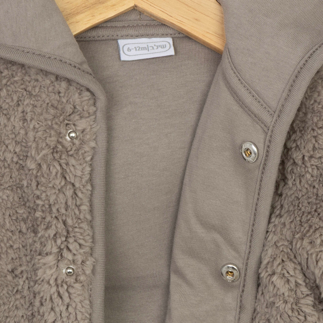 קרדיגן פליז בגוון חום