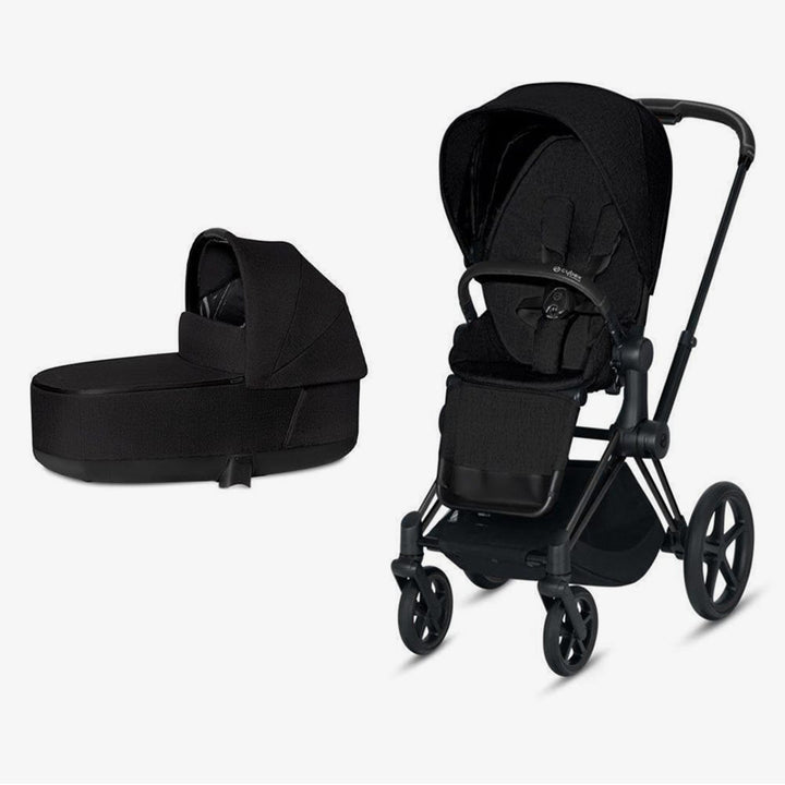 עגלת פריאם 4 שחור מלאנג' שלד שחור Cybex Priam