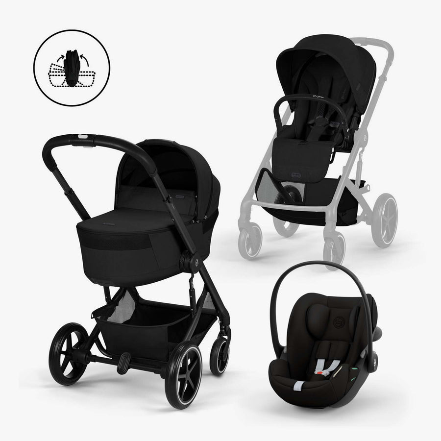 עגלת בליוס 6 TS שחור + סל קל קלאוד G+ מתאמים
