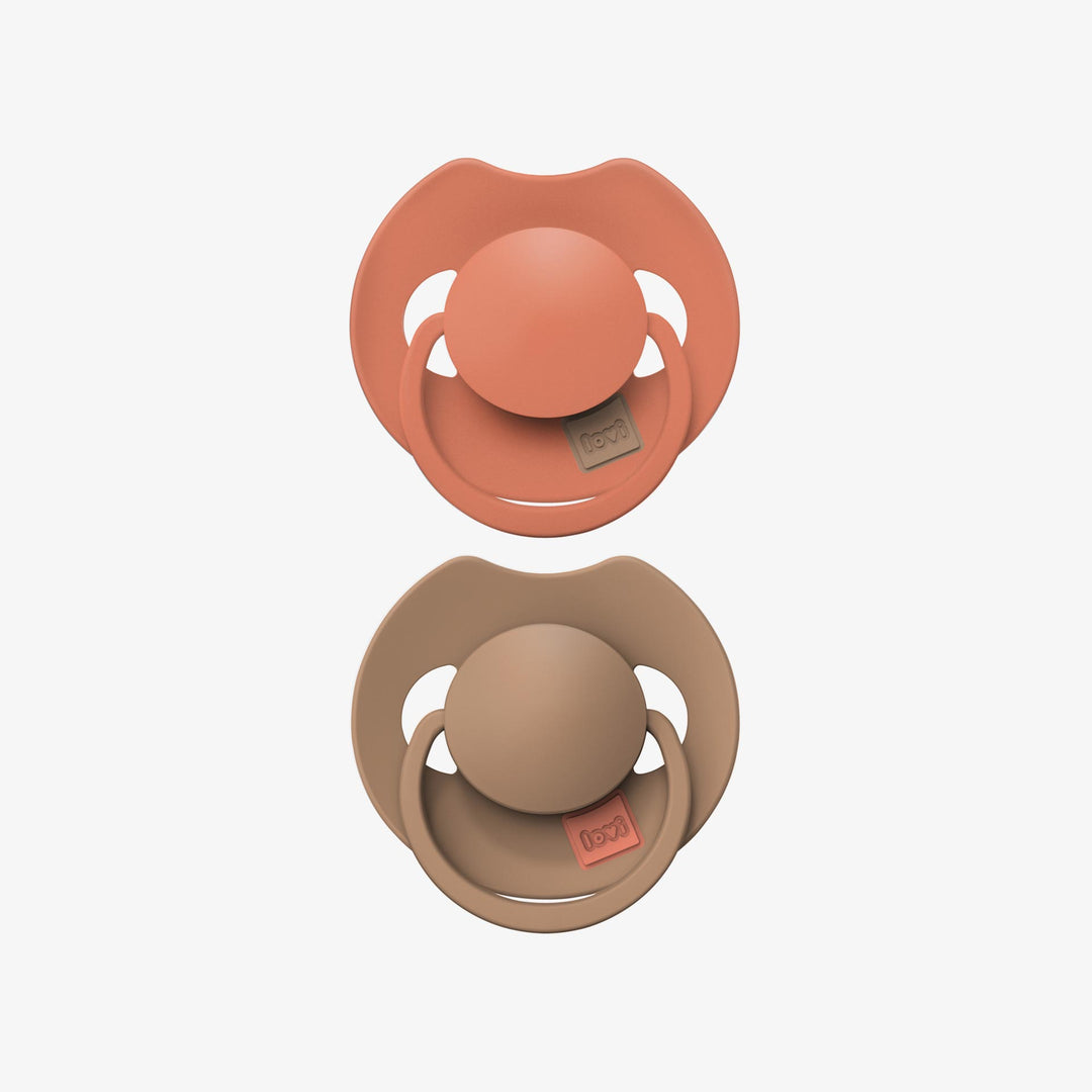 זוג מוצצי סיליקון פריים 6-18 כתום וחום