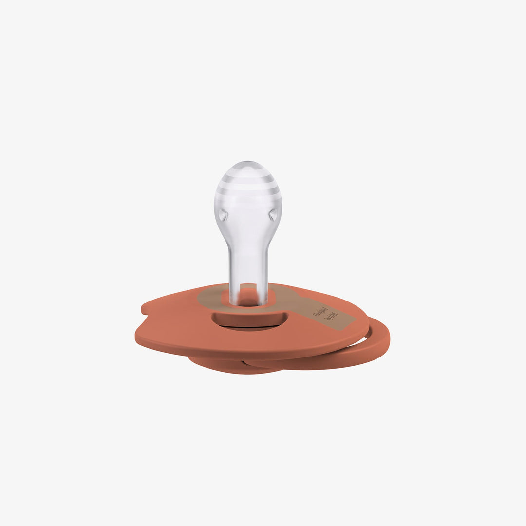 זוג מוצצי סיליקון פריים 6-18 כתום וחום