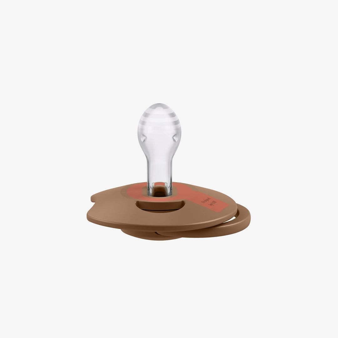 זוג מוצצי סיליקון פריים 6-18 כתום וחום