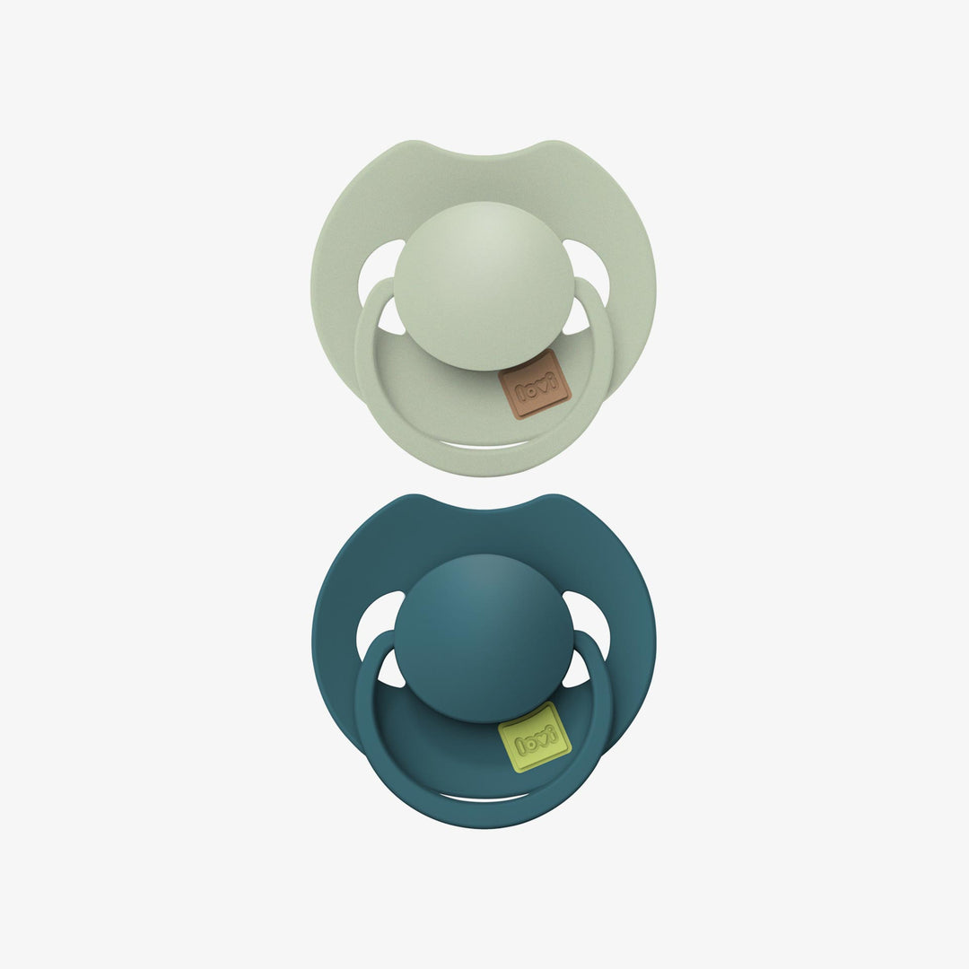 זוג מוצצי סיליקון פריים 6-18 ירוק ופיסטוק