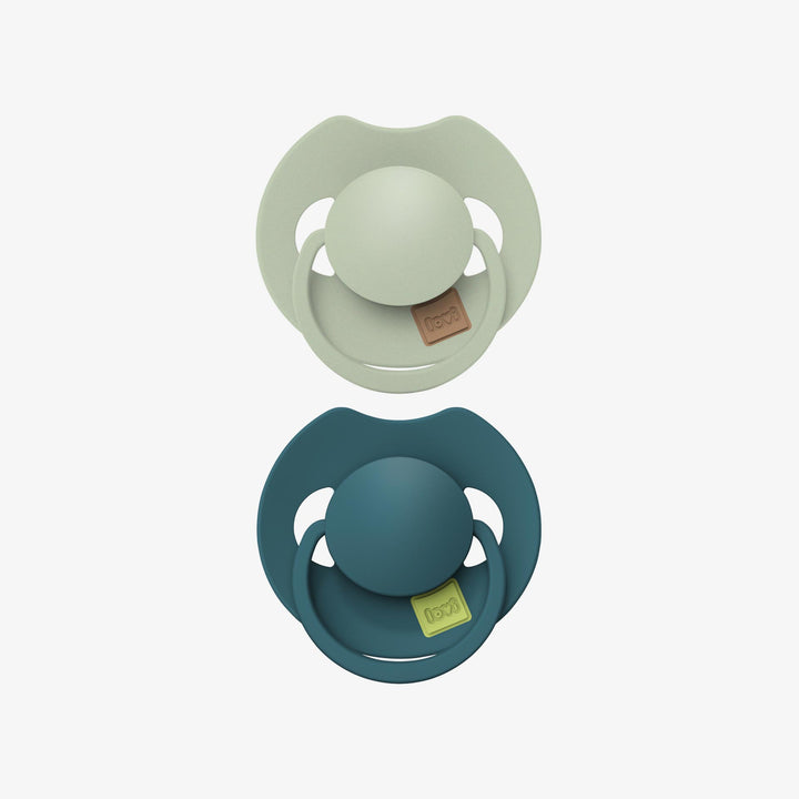 זוג מוצצי סיליקון פריים 6-18 ירוק ופיסטוק