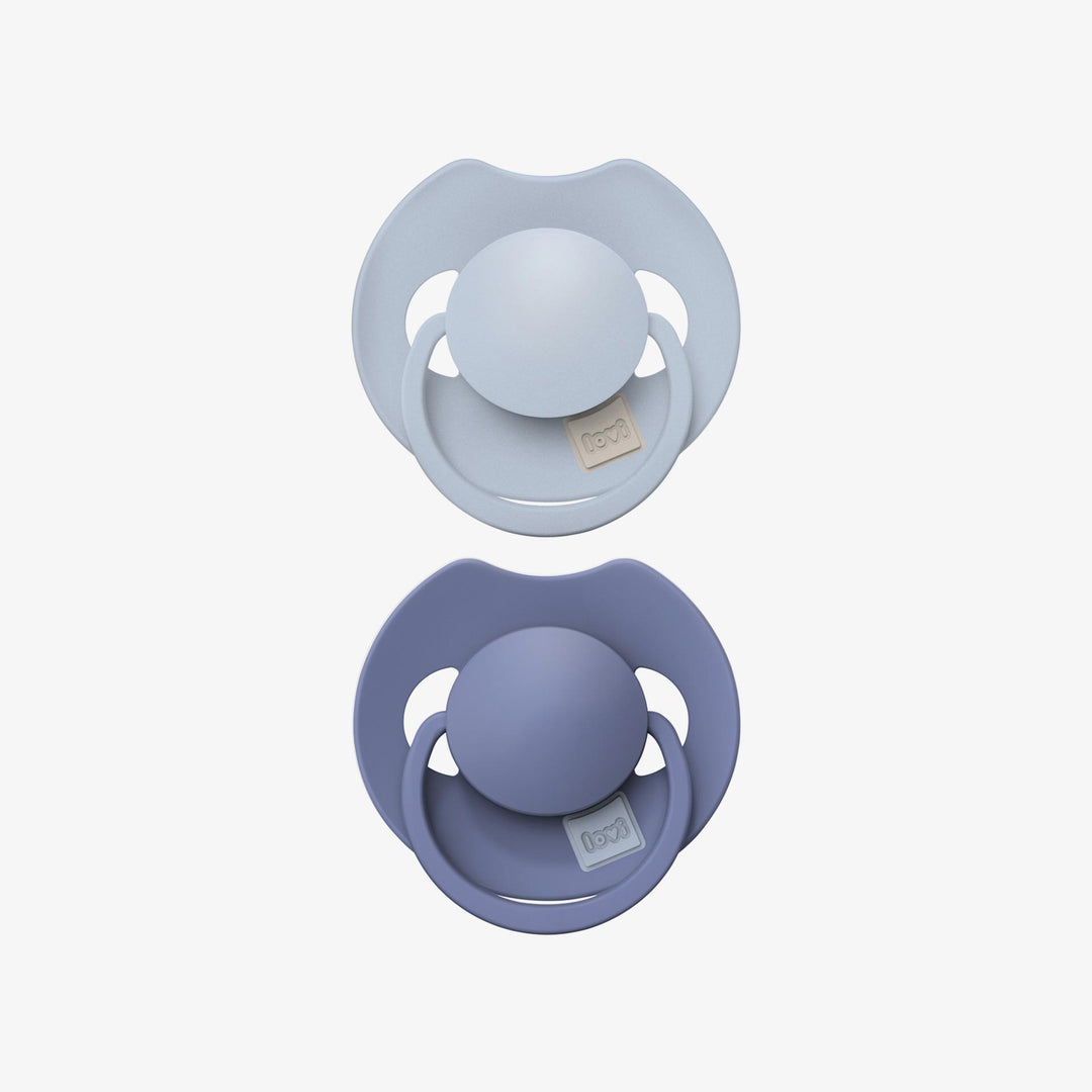 זוג מוצצי סיליקון פריים 6-18 כחול תכלת