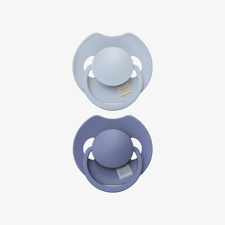 זוג מוצצי סיליקון פריים 6-18 כחול תכלת